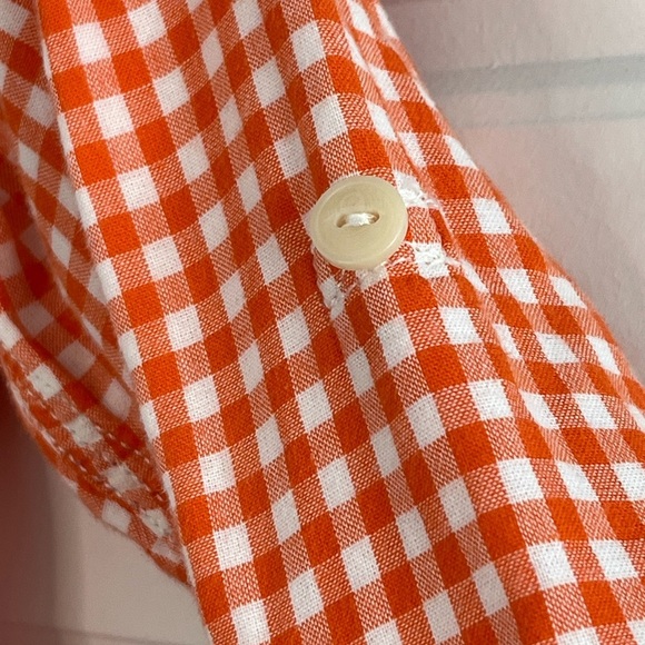 Baby Gap 100% Cotton Orange White Boys Button Down Shirt Size 3Yrs Fall Autumn - Picture 5 of 11
